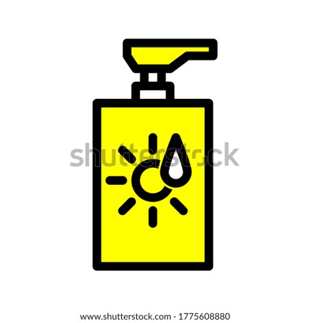 sun block lotion cream vector icon fit for healthcare shop icon, skincare shop, beach icon and etc