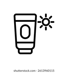 Sun Block Outline Icon. Sun Block Icon