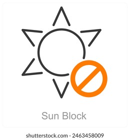 Sun Block y concepto de icono de verano
