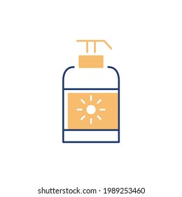 Sun Block, Sunscreen icon in color icon, isolated on white background 