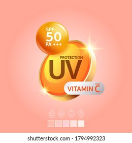 Sun Block or UV Protection and Whitening Logo Vector for Skin care concept