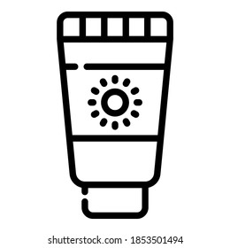 sun block vector icon thin line style for Web and Mobile.