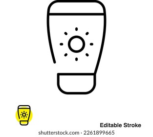 Sun Block Vector Line Icon