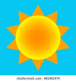 Sun. Blue background. Vector illustration. Eps10.