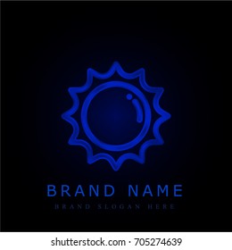 Sun blue chromium metallic logo