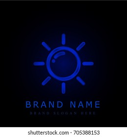 Sun blue chromium metallic logo