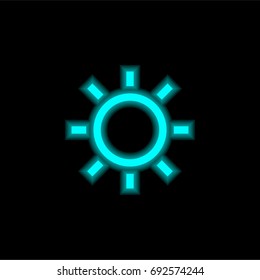 Sun blue glowing neon ui ux icon. Glowing sign logo vector