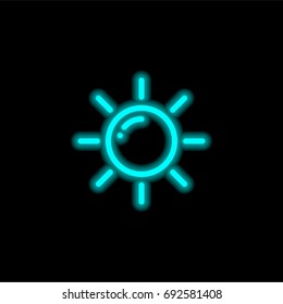 Sun blue glowing neon ui ux icon. Glowing sign logo vector