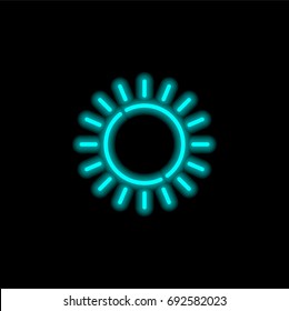 Sun blue glowing neon ui ux icon. Glowing sign logo vector