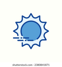 icono de sun blue, icono aislado en fondo claro, perfecto para sitio web, blog, logo, diseño gráfico, medios sociales, UI, aplicación móvil