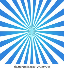 Sun blue rays burst with white background, vector illustration