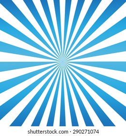 Sun blue rays burst with white background, vector illustration