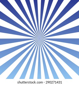 Sun blue rays burst with white background, vector illustration