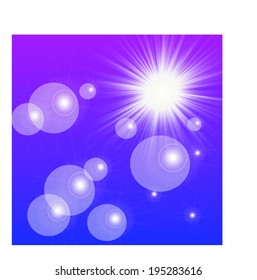 The sun in the blue sky