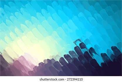 Sun and blue sky brush strokes background. Vector version