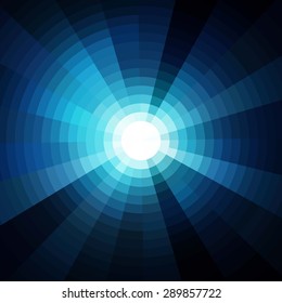 The sun in the blue sky. Vector illustration. blue vector flash