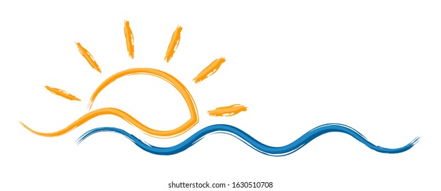 Sun Blue Wave Symbol Stock Vector (Royalty Free) 1630510708 | Shutterstock