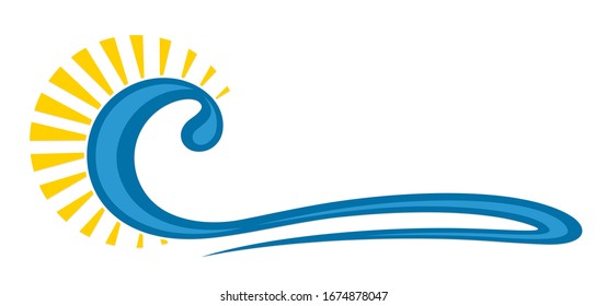 Das Symbol Sun und Blue Wave. 