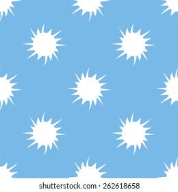 Sun blue with white seamless pattern for web design. Vector symbol