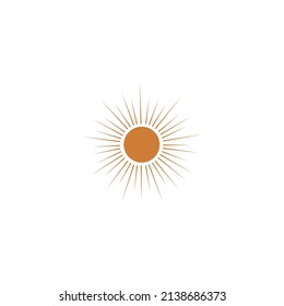 Sun boho vector icon illustration 