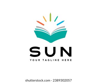 sun book creative logo icon symbol design template illustration inspiration