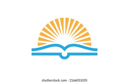 sun book, education logo icon