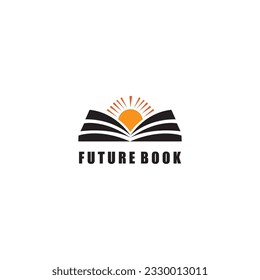 ilustración vectorial abstracta del diseño del logotipo futuro del libro solar