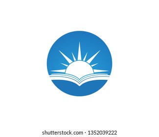 Sun book icon and symbol vector