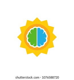 Sun Brain Logo Icon Design