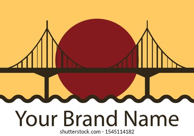 Sun and Bridge Logo Vector Design