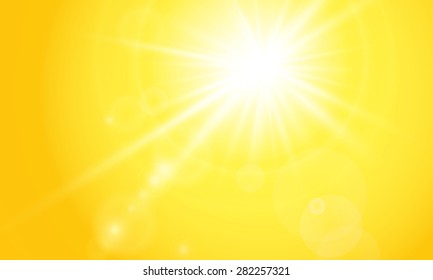 The sun is bright and orange background