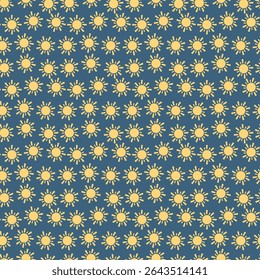 Sun bright rays seamless pattern. Vibrant sunny summer background. seamless sunshine print