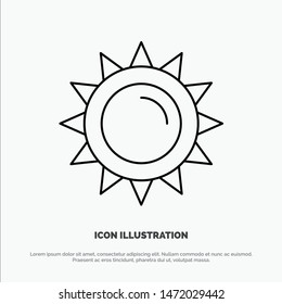 Sun, Brightness, Light, Spring Line Icon Vector