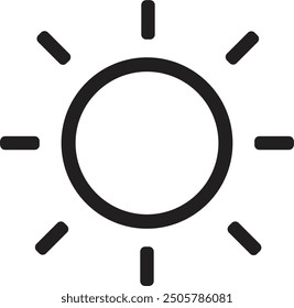 Sun and brightness vector icon in modern design style for web site and mobile app, Vector illustration