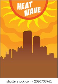 The sun brings heat to a city.