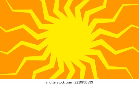 sun with broken rays. sun with distorted rays in shape of zigzag 