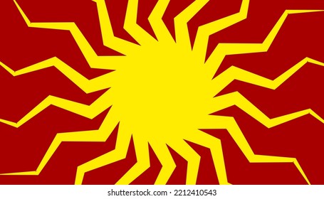 sun with broken rays. sun with distorted rays in shape of zigzag 