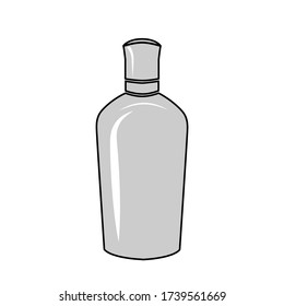 Sun bronzer bottle cosmetic grayscale product. Luxury Cosmetic monochrome bottle for shampoo, sun cream, tone, conditioner, tonic.