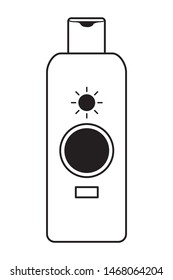 Sun bronzer bottle cosmetic product with dispenser ,vector illustration graphic design.
