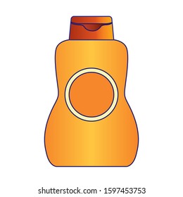 sun bronzer bottle icon over white background, vector illustration