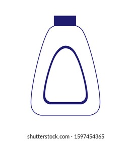 sun bronzer bottle icon over white background, flat design, vector illustration