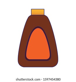 sun bronzer bottle icon over white background, vector illustration