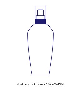 sun bronzer cosmetic bottle icon over white background, vector illustration