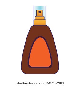 sun bronzer spray bottle icon over white background, colorful design, vector illustration