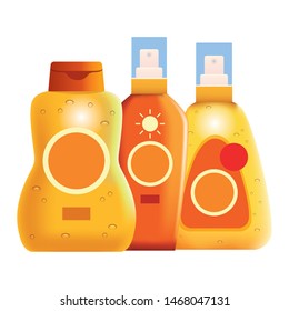 Sun bronzers bottles cosmetic products ,vector illustration graphic design.