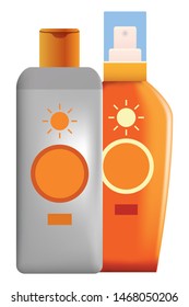 Sun bronzers bottles cosmetic products ,vector illustration graphic design.