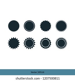 sun brush light badges price tag icon vector logo template