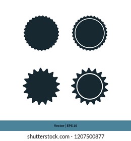 sun brush light badges price tag icon vector logo template