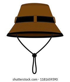 Sun Bucket Hat Design : Brown/Black