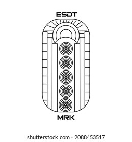 diseño de logotipo de arte de líneas de pared solar y de construcción, dibujo de vectores de sol de línea
